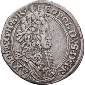 Leopold I., 1657 - 1705, XV Krejcar 1664, Neuburg a.Inn-Triangel, Nech.2033,
