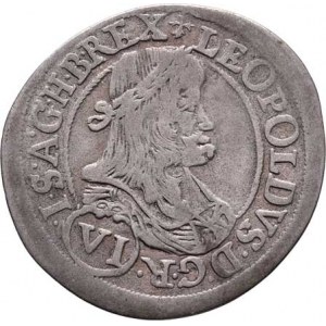 Leopold I., 1657 - 1705, VI Krejcar 1672 IAN, Št.Hradec-Nowak, Nech.2175,