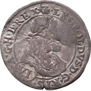 Leopold I., 1657 - 1705, VI Krejcar 1674 IAN, Št.Hradec-Nowak, Nech.2177,