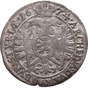 Leopold I., 1657 - 1705, VI Krejcar 1674 IAN, Št.Hradec-Nowak, Nech.2177,