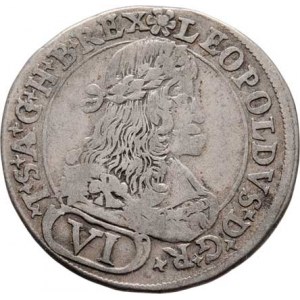 Leopold I., 1657 - 1705, VI Krejcar 1676 IAN, Št.Hradec-Nowak, Nech.2179,