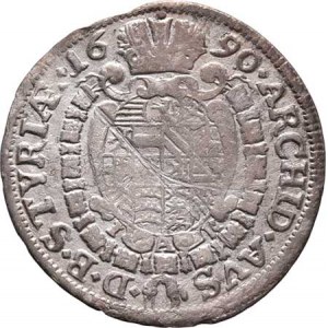 Leopold I., 1657 - 1705, VI Krejcar 1690 IAN, Št.Hradec-Nowak, Nech.2193,