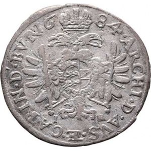 Leopold I., 1657 - 1705, VI Krejcar 1684 IR, Sv.Vít-Rabenstein, Nech.2555,