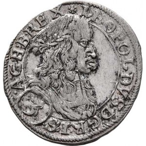 Leopold I., 1657 - 1705, 3 Krejcar 1669, Vídeň-Faber, Nech.1967, M-A.168,