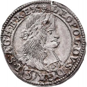 Leopold I., 1657 - 1705, 3 Krejcar 1665 SH, Štýrský Hradec-Haydt, Nech.2206,