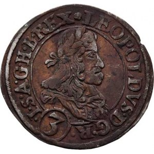 Leopold I., 1657 - 1705, 3 Krejcar 1668, Štýrský Hradec, Nech.2210, M-A.167,
