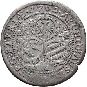 Leopold I., 1657 - 1705, 3 Krejcar 1702 IA, Štýrský Hradec-Aigmann, Nech.2240,