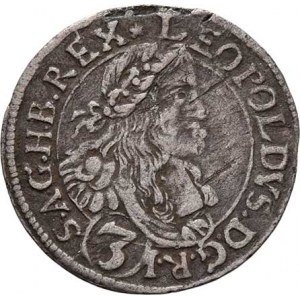 Leopold I., 1657 - 1705, 3 Krejcar 1665, Neuburg-Triangel, Nech.2038, M-A.164,