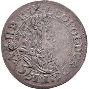 Leopold I., 1657 - 1705, 3 Krejcar 1665, Neuburg am Inn-Triangel, Nech.2038,