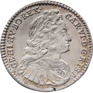 Karel VI., 1711 - 1740, VI Krejcar 1739, Hall, M-A.239, 3.490g, dr.vada