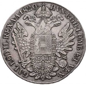František II., 1792 - 1835, Tolar konvenční 1820 A, Vídeň, 28.051g, hr.,