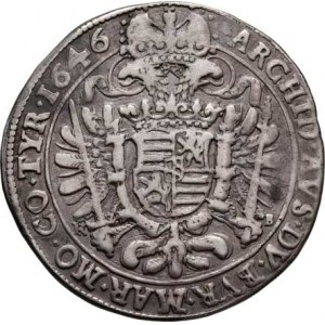Ferdinand III., 1637 - 1657, 1/2 Tolar 1646 KB, Kremnica, Hal.241, Husz.1253,