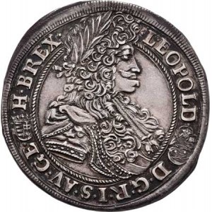 Leopold I., 1657 - 1705, 1/2 Tolar 1696 KB, Kremnica, Nech.1114, Husz.1402,