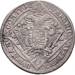 Leopold I., 1657 - 1705, 1/4 Tolar 1699 KB, Kremnica, Nech.1136, Husz.1410,