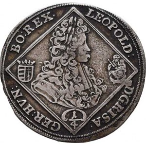Leopold I., 1657 - 1705, 1/4 Tolar 1701 KB, Kremnica, Nech.1141, Husz.1412,