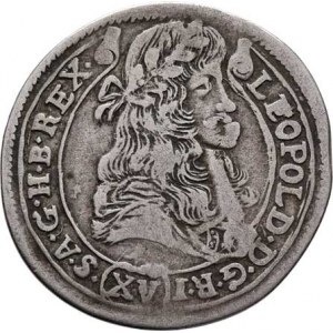 Leopold I., 1657 - 1705, XV Krejcar 1677 KB, Kremnica, Höll.77.2.1, Husz.1425,