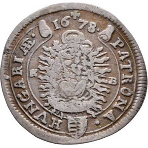 Leopold I., 1657 - 1705, XV Krejcar 1678 KB, Kremnica, Höll.78.1.1, Nech.1161,