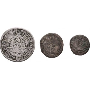 Leopold I., 1657 - 1705, VI Krejcar 1668 KB, Poltura 1700 NB, Denár 1684 KB,