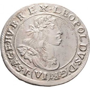Leopold I., 1657 - 1705, VI Krejcar 1668 KB, Nech.1189, Husz.1450, 3.161g,