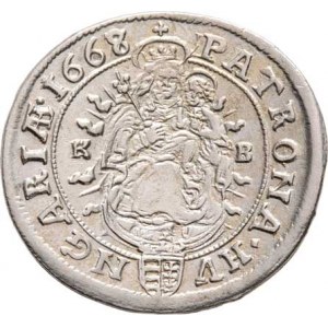 Leopold I., 1657 - 1705, VI Krejcar 1668 KB, Nech.1189, Husz.1450, 3.161g,