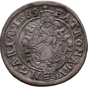 Leopold I., 1657 - 1705, VI Krejcar 1669 KB, Nech.1190, Husz.1450, 3.103g,