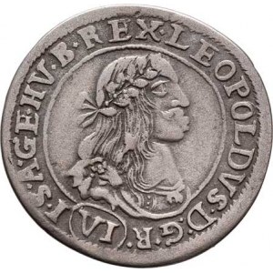 Leopold I., 1657 - 1705, VI Krejcar 1670 KB, Kremnica, Nech.1191, Husz.1450,