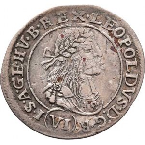 Leopold I., 1657 - 1705, VI Krejcar 1670 KB, Nech.1191, Husz.1450, 2.792g,