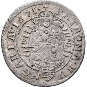 Leopold I., 1657 - 1705, VI Krejcar 1671 KB, Kremnica, Nech.1192, Husz.1450,