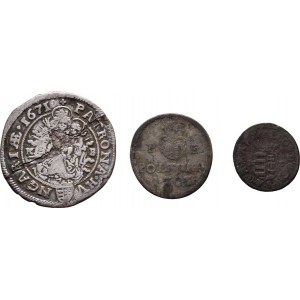 Leopold I., 1657 - 1705, VI Krejcar 1671 KB, Poltura 1703 bz, Duarius 1700 KB,