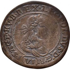 Leopold I., 1657 - 1705, VI Krejcar 1672 KB, Kremnica, Nech.1193, Husz.1450,