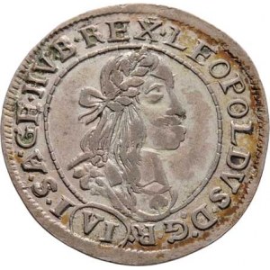 Leopold I., 1657 - 1705, VI Krejcar 1674 KB, Nech.1195, Husz.1450, 2.931g,