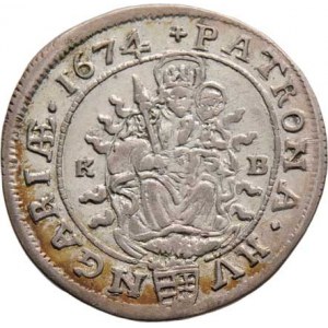 Leopold I., 1657 - 1705, VI Krejcar 1674 KB, Nech.1195, Husz.1450, 2.931g,