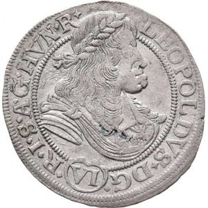 Leopold I., 1657 - 1705, VI Krejcar 1676 NB-LM, Nagybanya-Mittermayer,