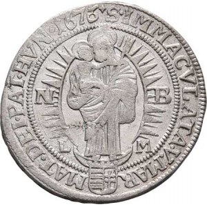 Leopold I., 1657 - 1705, VI Krejcar 1676 NB-LM, Nagybanya-Mittermayer,