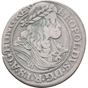 Leopold I., 1657 - 1705, VI Krejcar 1677 NB-LM, Nagybanya-Mittermayer, malá