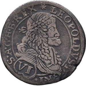 Leopold I., 1657 - 1705, VI Krejcar 1676 GC, Bratislava-Cetto, Nech.1652,