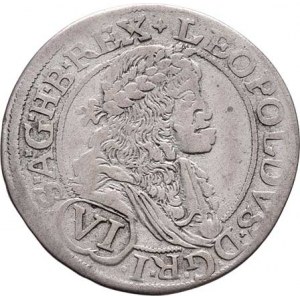 Leopold I., 1657 - 1705, VI Krejcar 1676, Bratislava-Cetto, Nech.1652,