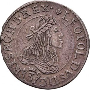 Leopold I., 1657 - 1705, 3 Krejcar 1661 KB, Kremnica, Nech.1203, Husz.1463,