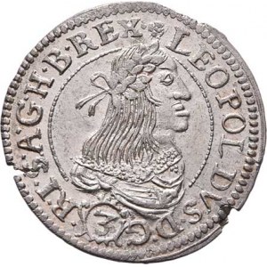 Leopold I., 1657 - 1705, 3 Krejcar 1661 KB, Kremnica, Nech.1203, Husz.1463 -