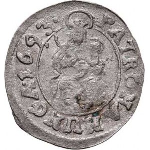 Leopold I., 1657 - 1705, Denár 1693 KB, Kremnica, Nech.1299, Husz.1509,