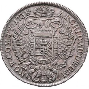 Karel III.(VI.), 1711 - 1740, Tolar 1738 KB, Kremnice, Hal.556, Husz.1606, 28.678g,