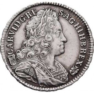 Karel III.(VI.), 1711 - 1740, 1/2 Tolar 1735 KB, Kremnica, Hal.557, Husz.1613,