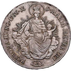 Josef II., (1765 -) 1780 - 1790, Tolar konvenční 1786 B, Kremnica, P.25, Husz.1872,