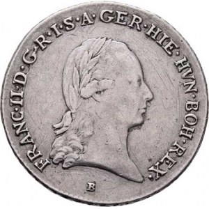 František II., 1792 - 1835, 1/4 Tolar křížový 1793 B, Kremnica, 7.107g, nep.hr.,