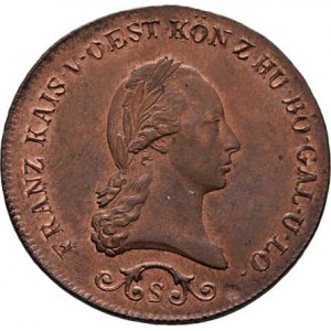 František II., 1792 - 1835, Cu 3 Krejcar 1812 S, Smolník, 11.818g, pěkná patina,