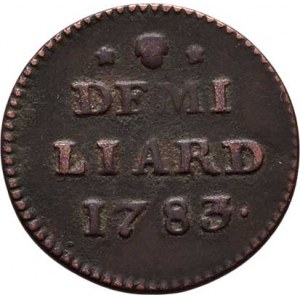 Josef II., 1780 - 1790, 1/2 Liard 1783 - Brusel pro Lucembursko, P.60,