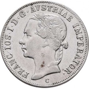 Konvenční měna, údobí let 1848 - 1857, 20 Krejcar 1852 C - hlava zleva, 6.596g, dr.hr.,
