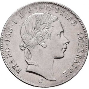 Konvenční měna, údobí let 1848 - 1857, 20 Krejcar 1855 C, 4.299g, nep.hr., nep.rysky,