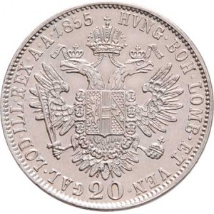 Konvenční měna, údobí let 1848 - 1857, 20 Krejcar 1855 C, 4.317g, nep.rysky