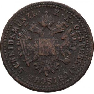 Konvenční měna, údobí let 1848 - 1857, Krejcar 1851 E, 4.905g, patina R!